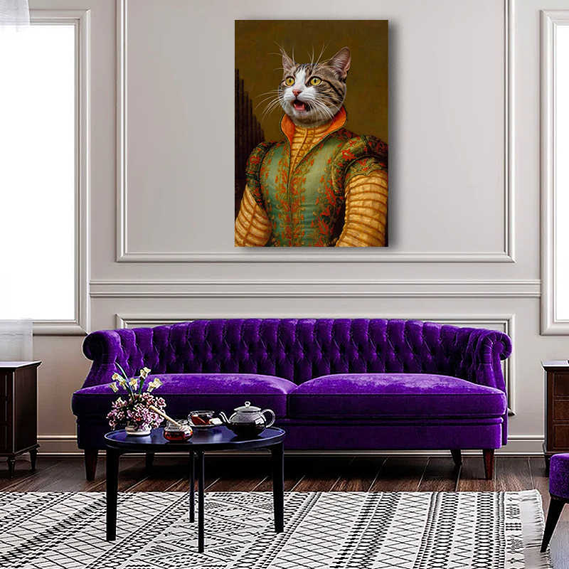 Regal Renaissance Pet Portrait – Custom Pet Canvas